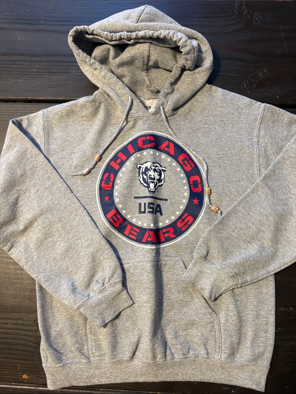 NFL Gray Chicago Bears USA Logo Hooded Sweatshirt